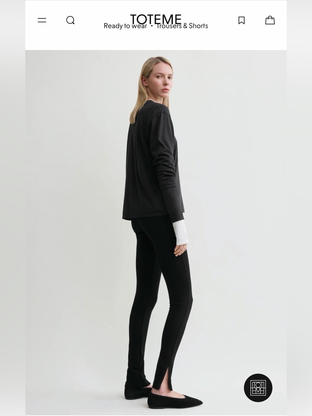 Toteme Black Slim Knit Leggings